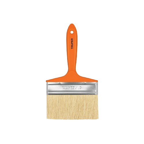 Brocha para encalar e impermeabilizar de 4", mango plástico, TRUPER