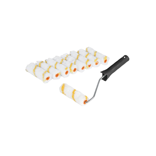 Kit de manera y 9 mini rodillos de 4" de poliéster, TRUPER